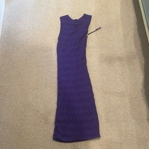 Torn by Ronny kobo small stretchy dress purple crochet with snags